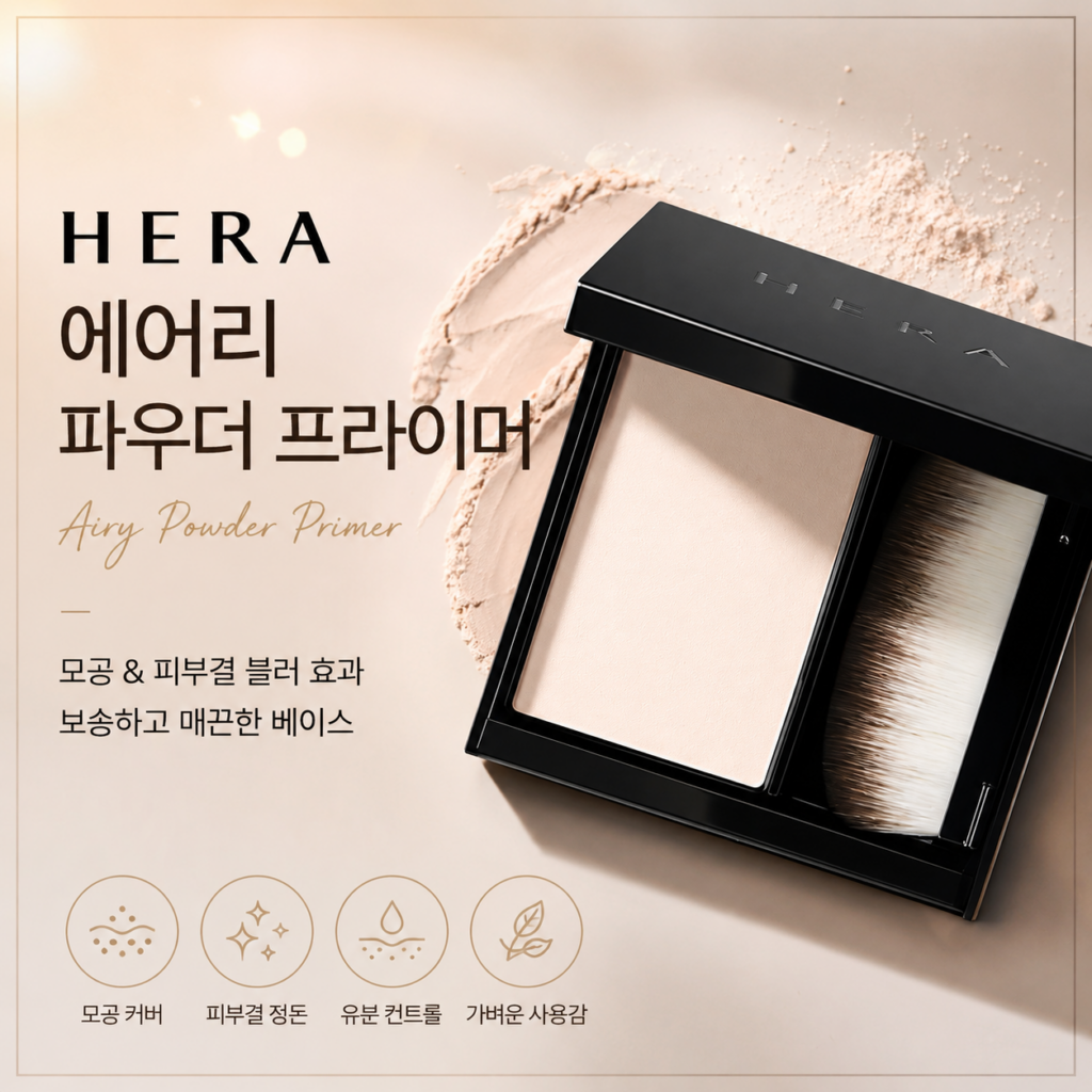 해외에서 더 핫한 헤라 에어리 파우더 프라이머 8.5g 모공 블러 파우더 제품 이미지
